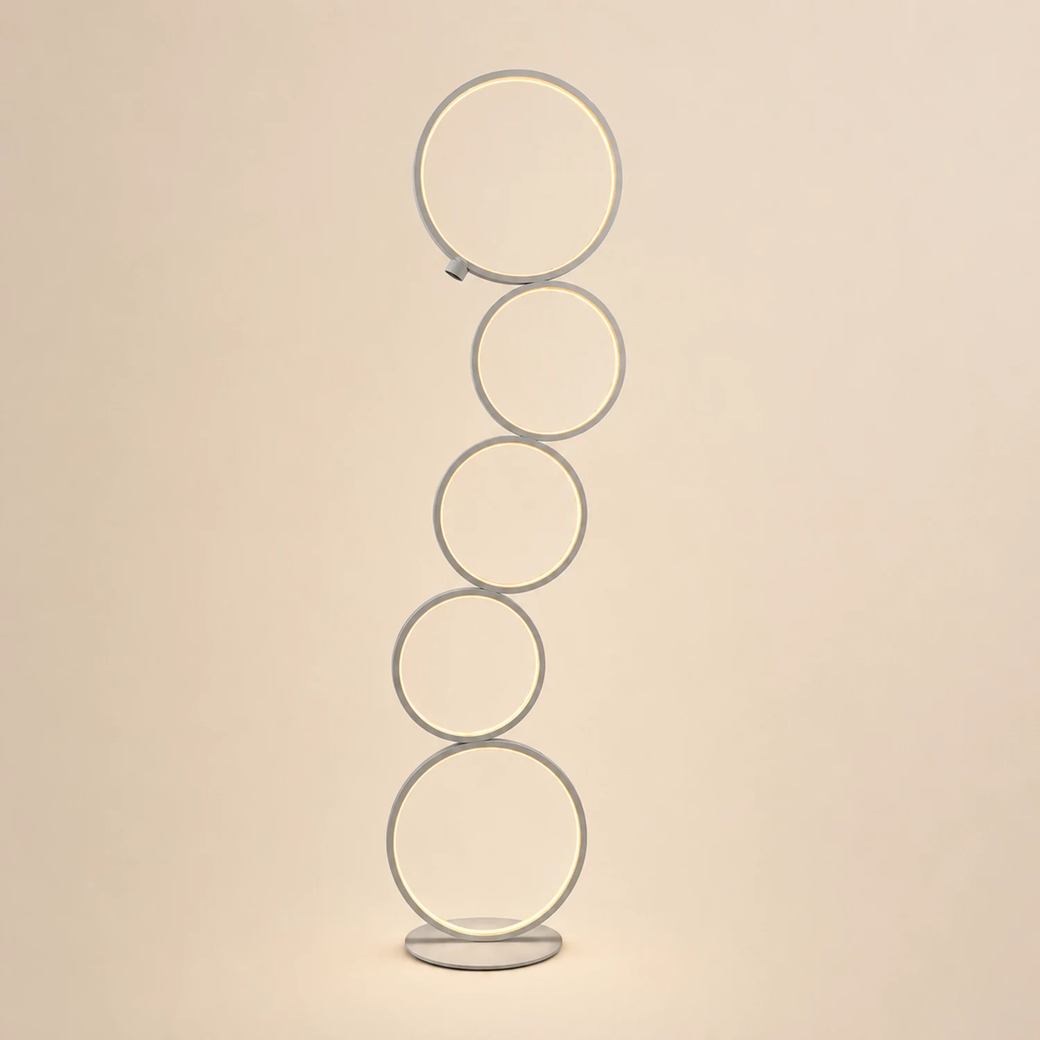 Arisha Floor Lamp Multi-ring Modern, Metal/Silicon, White/Black, Bedside - Lumpaz