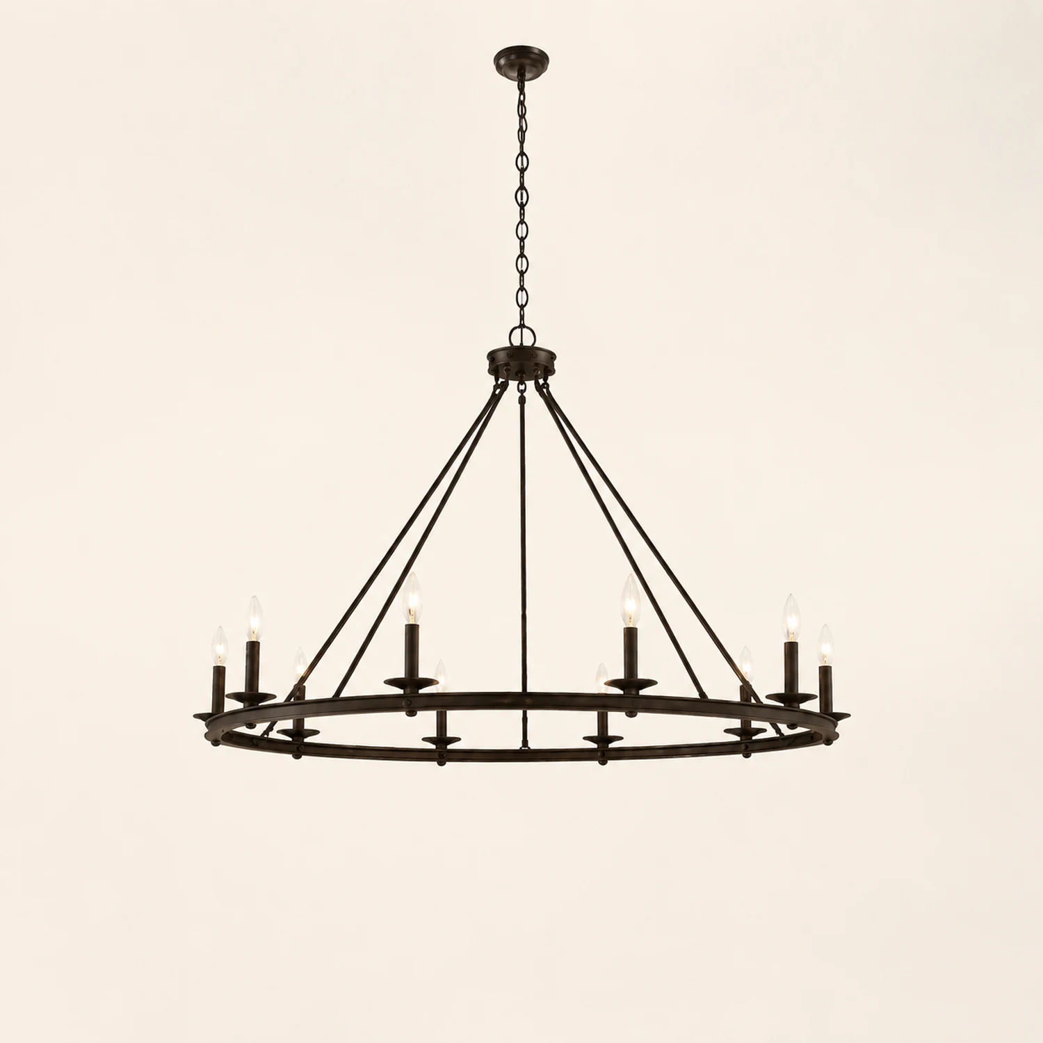 Silva Modern Candles Chandelier Black Metal Living Room/Bedroom - Lumpaz