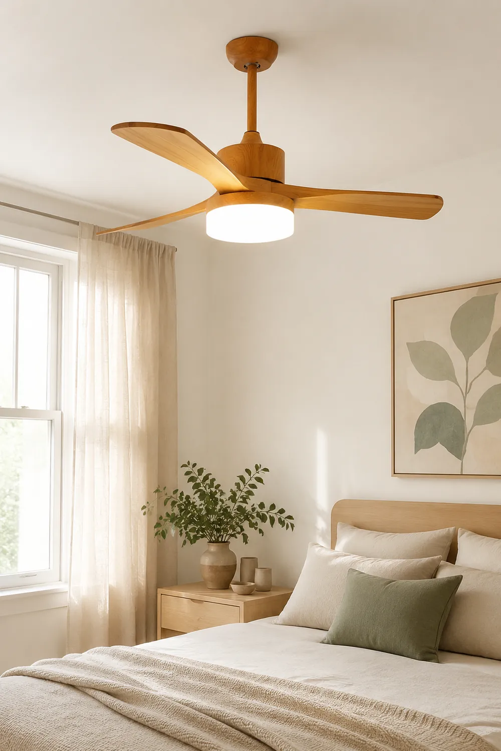 Ozawa 3-Blade Ceiling Fan with Light, Wooden, 2 Color, 43'' - Lumpaz