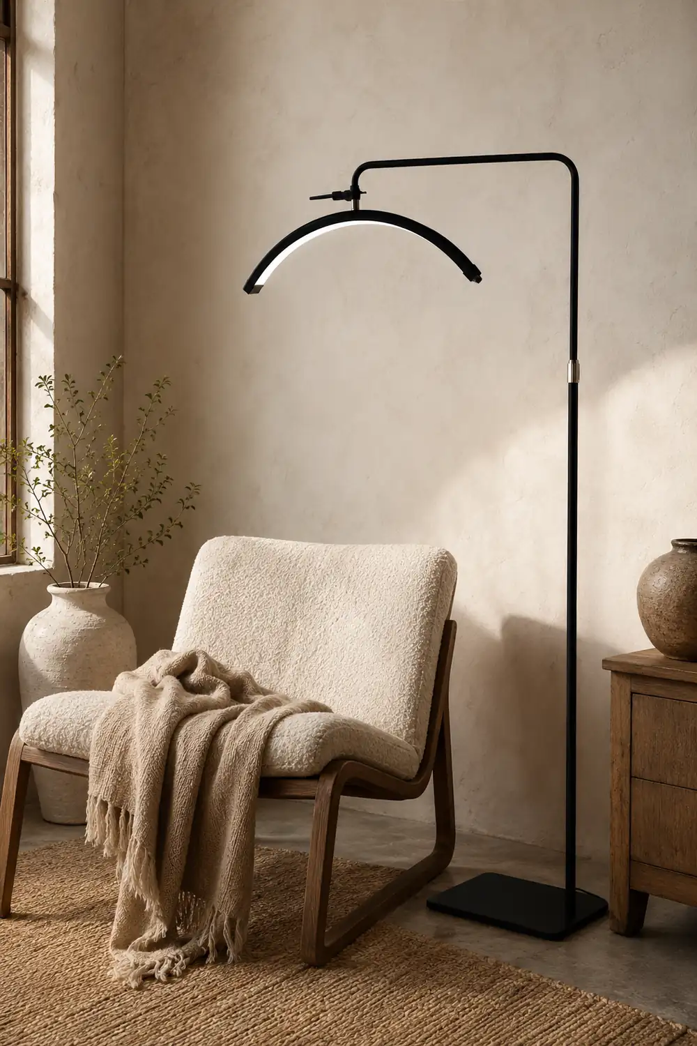 Cooley Minimalist Linear Metal Floor Lamp, Black - Lumpaz