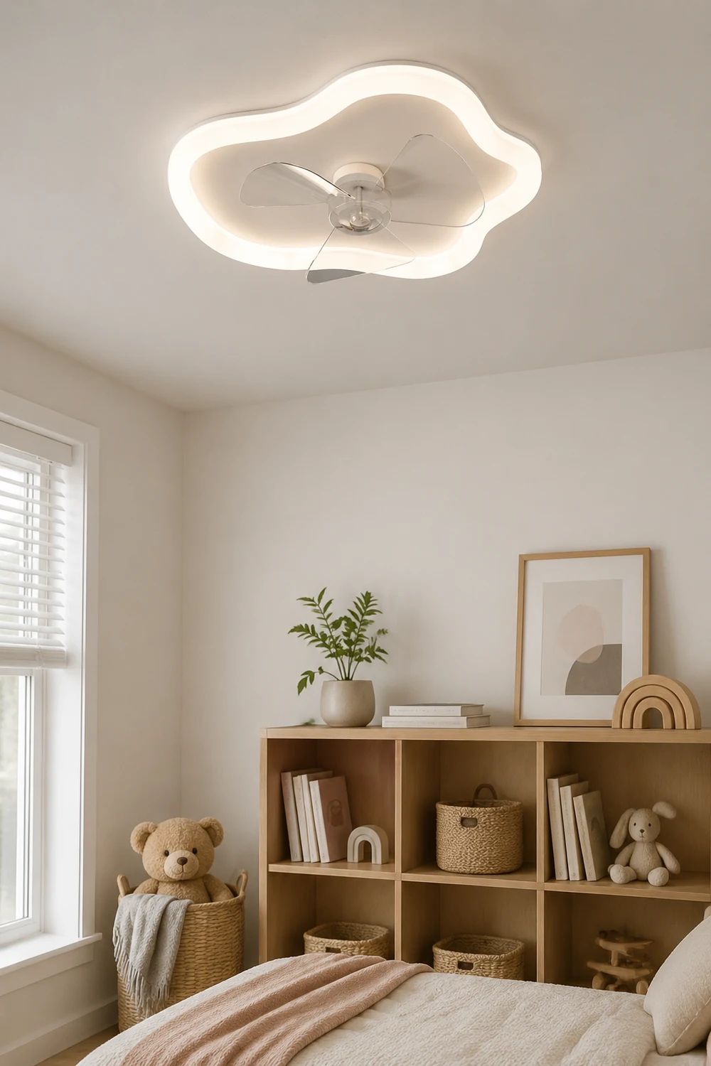 Minori Cloud Ceiling Fan with Light, L 18.1"/23.6" - Lumpaz