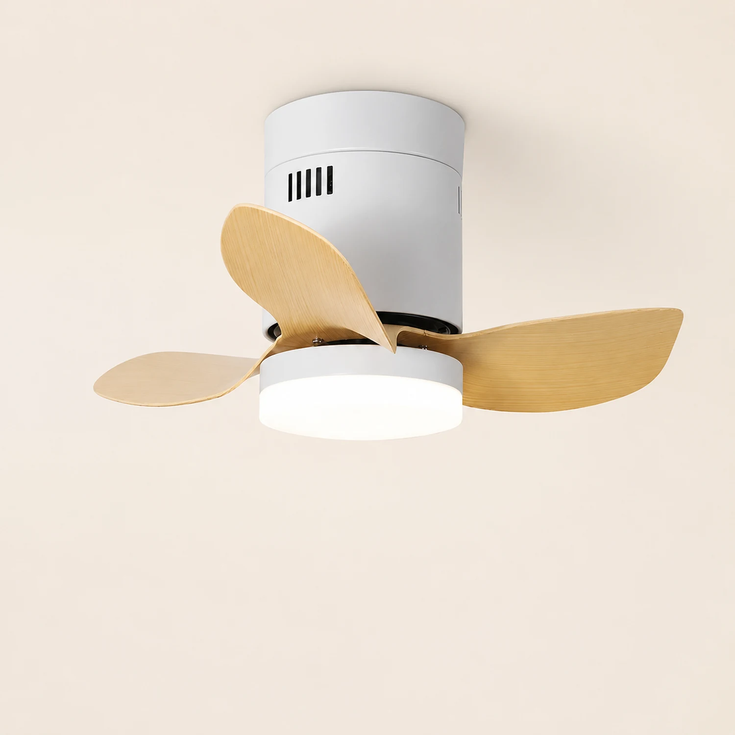Walters 3-Blade White Ceiling Fan with Light, 2 Color, DIA 23.6'' - Lumpaz
