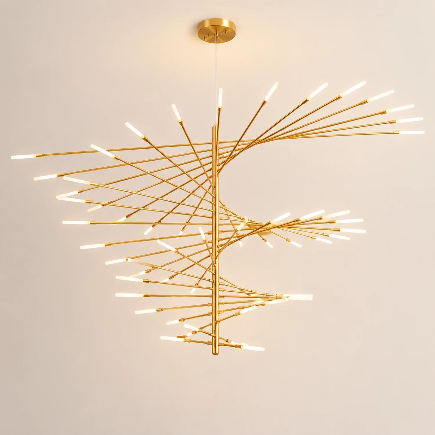 Lowry Modern Chandelier Black/Gold Metal/Acrylic Living Room - Lumpaz