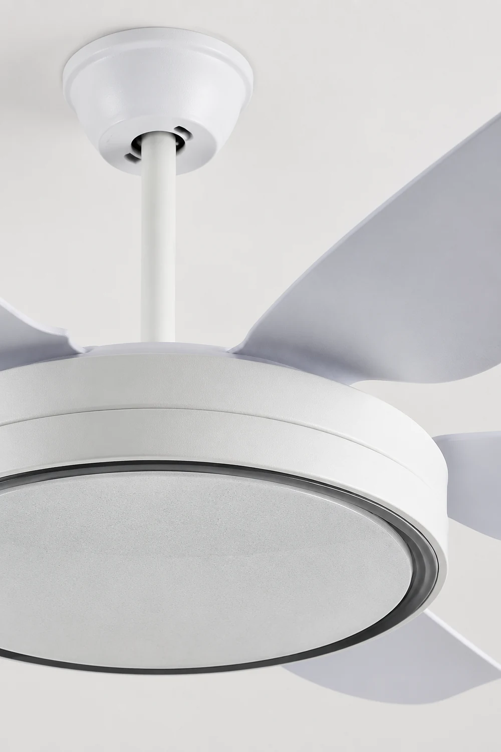 Haydn 6-Blade Modern Basic White DC Ceiling Fan with Light, Summer, 51'' - Lumpaz