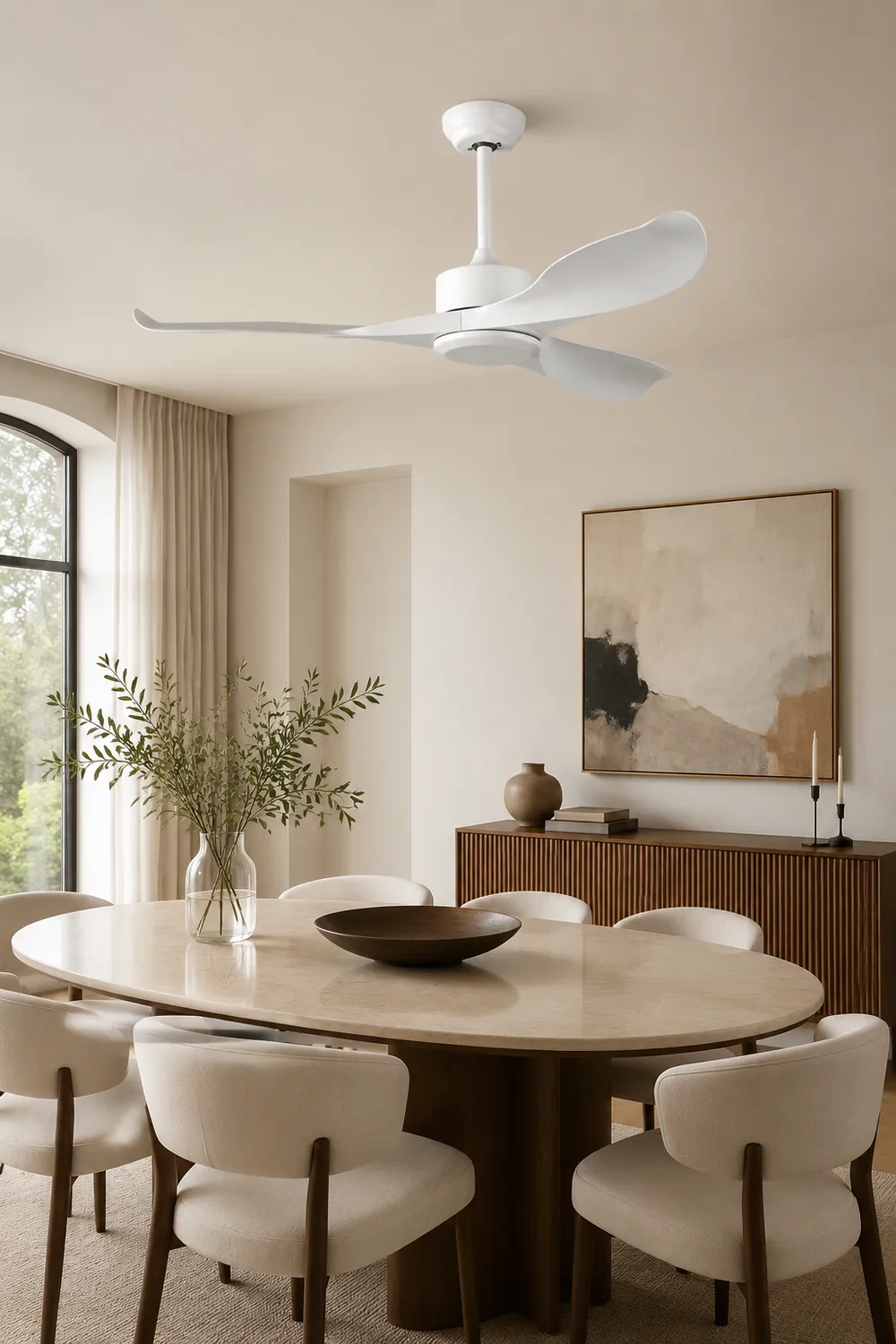 Haydn 3-Blade Modern DC Ceiling Fan, Black & White, 42''/52'' - Lumpaz
