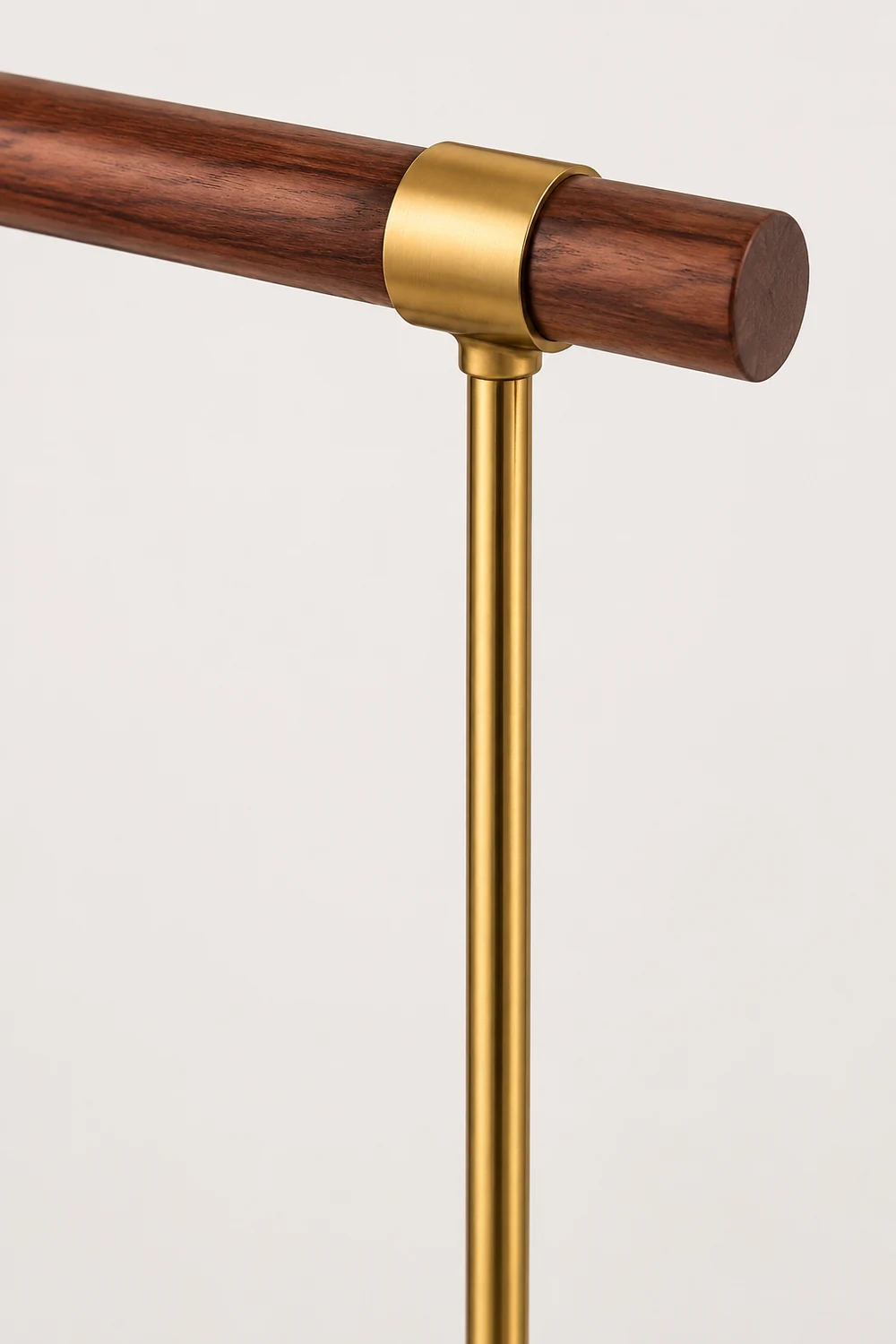 Edge Floor Lamp Linear Minimalist, Metal/Wood, Gold, Living Room - Lumpaz