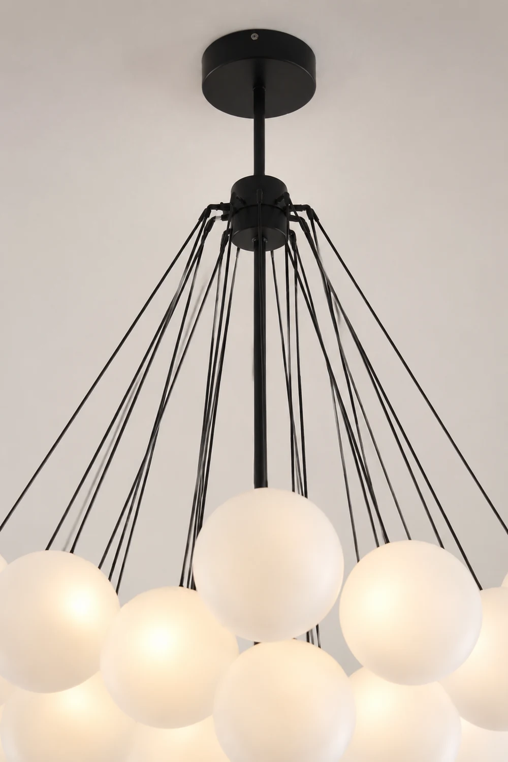 Valentina Glass Globe Pendant Light Bubble, Gold/Black - Lumpaz