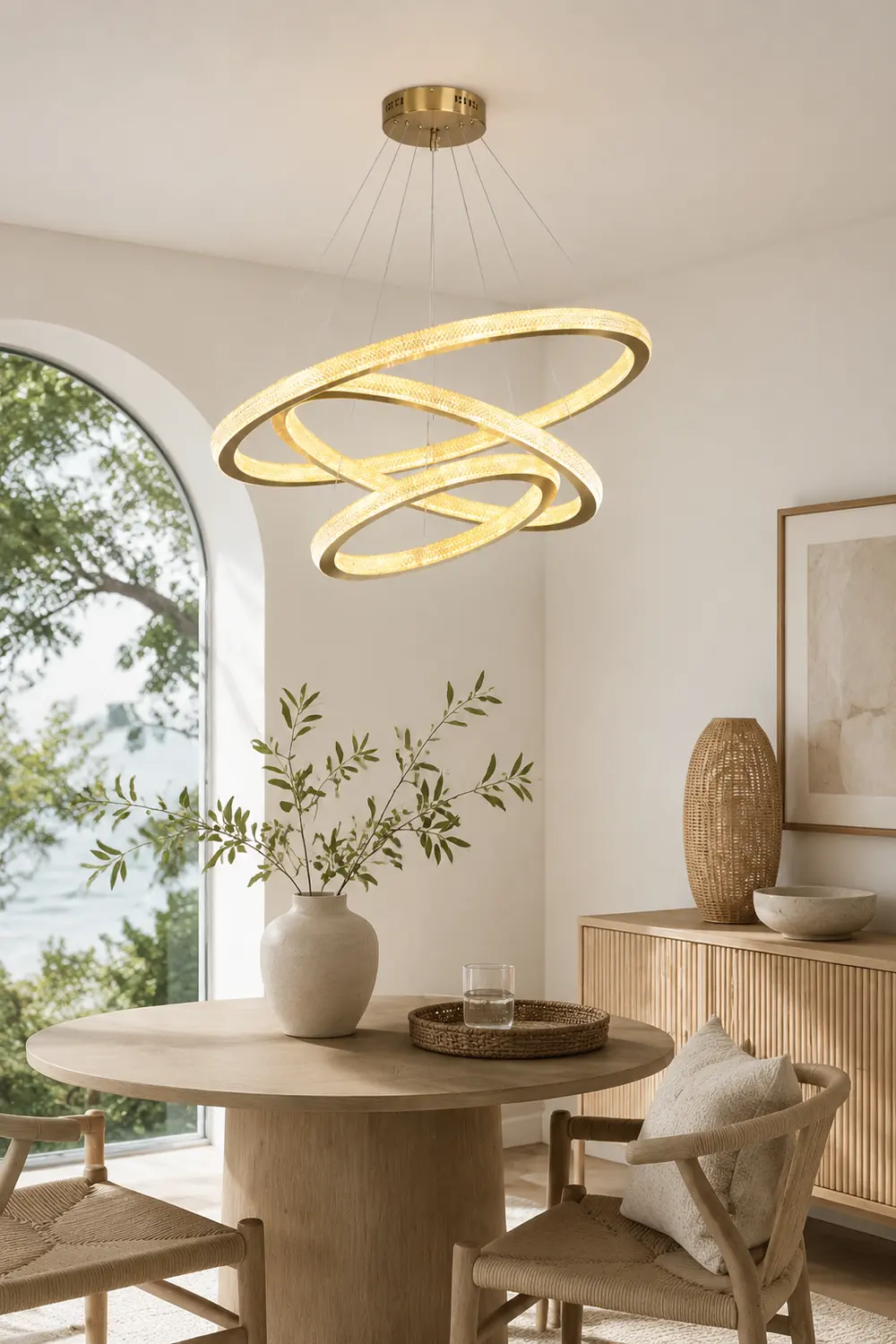 Kirsten Contemporary Gold Luxury Ring Pendant Light - Lumpaz