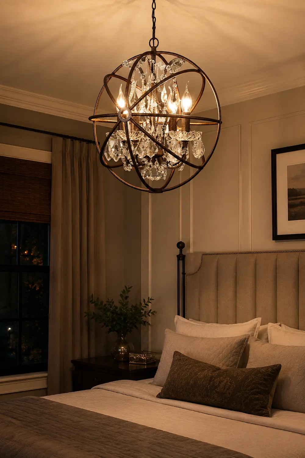 Kristy Rustic Vintage Candle Metal Pendant Light Black/Rust Bedroom - Lumpaz