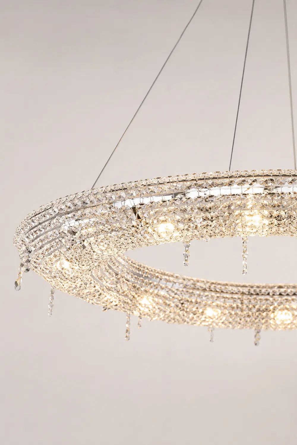 Kristy Luxury Round Crystal Pendant Light for Living Room/Dining Room - Lumpaz