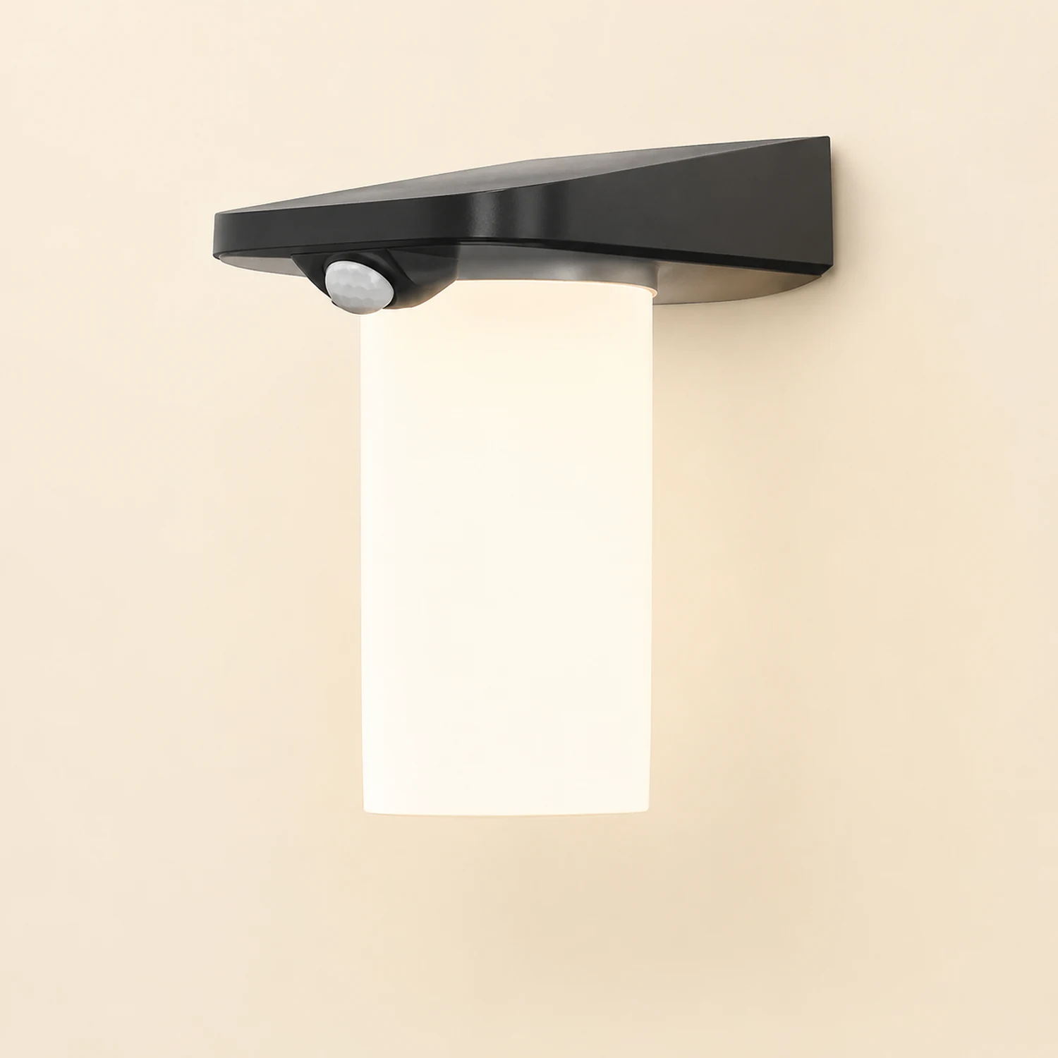 Modern LED Black Outdoor Solar Wall Lights with Motion Sensor - Lumpaz