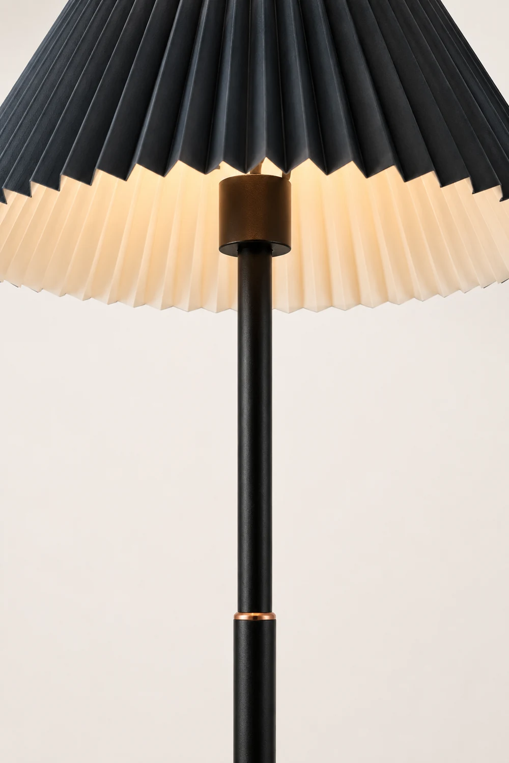 Ozawa Modern Pleated Metal Fabric Floor Lamp, White/Green/Apricot - Lumpaz