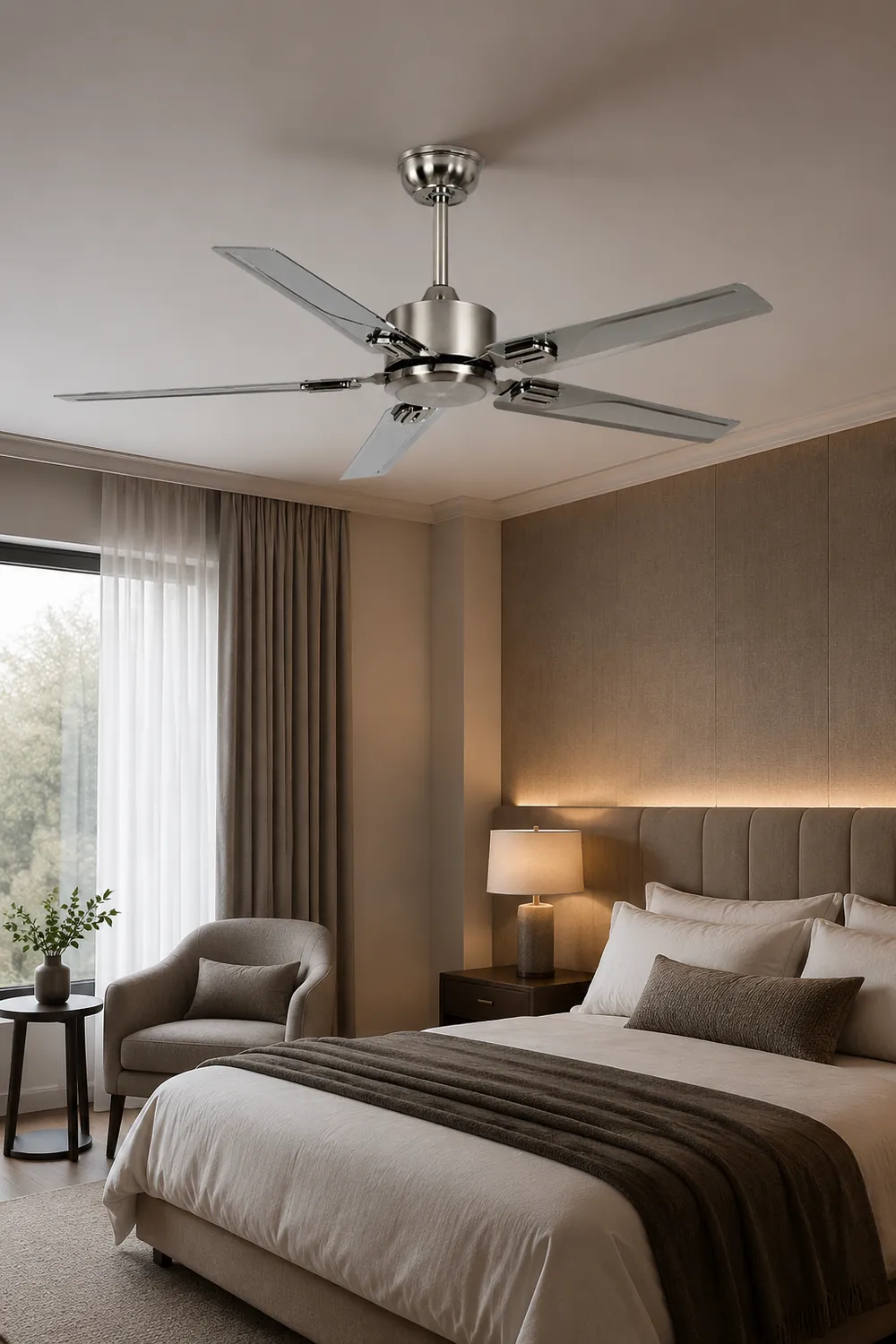 Alessio 5-Blade Industrial Metal DC Ceiling Fan, Summer, 52'' - Lumpaz