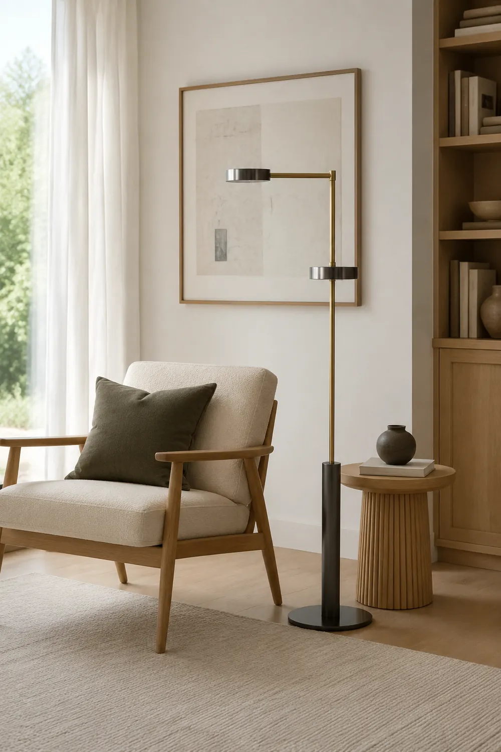 Salgado Modern Minimalist Metal Projector Floor Lamp, Mate Black - Lumpaz