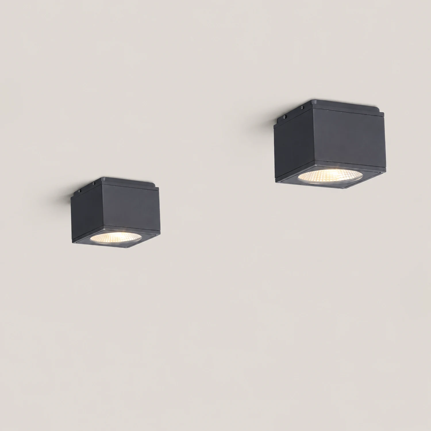 Orr Modern Black Rectangualr Flush Mount Ceiling Light, Metal/Glass - Lumpaz