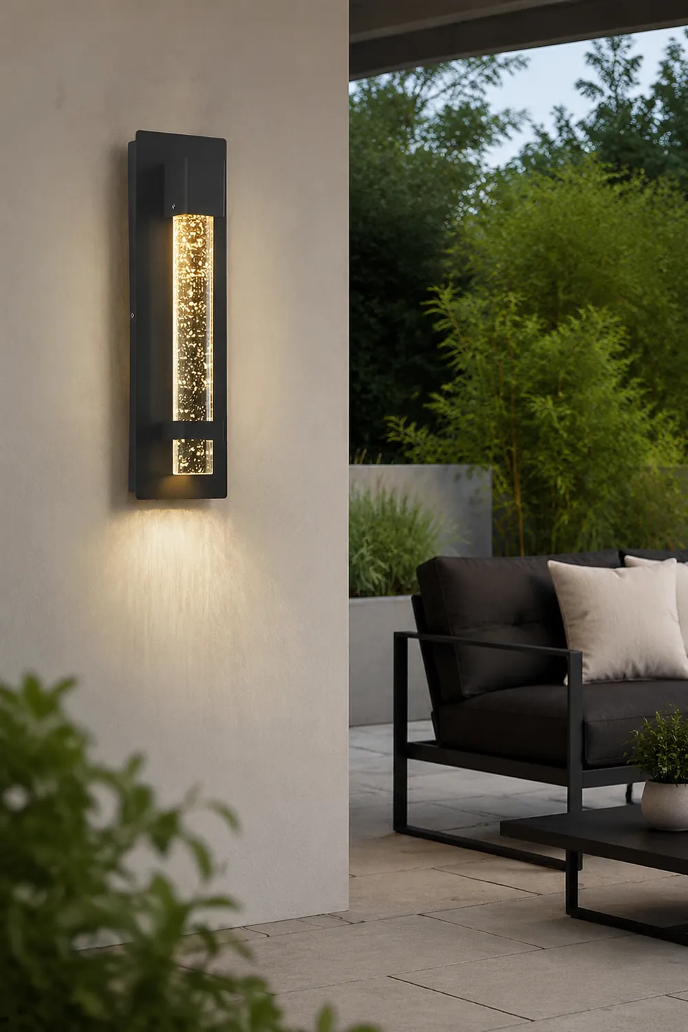 11.8 Inch Waterproof Hardwired Bubbles Glass Outdoor Wall Light - Lumpaz
