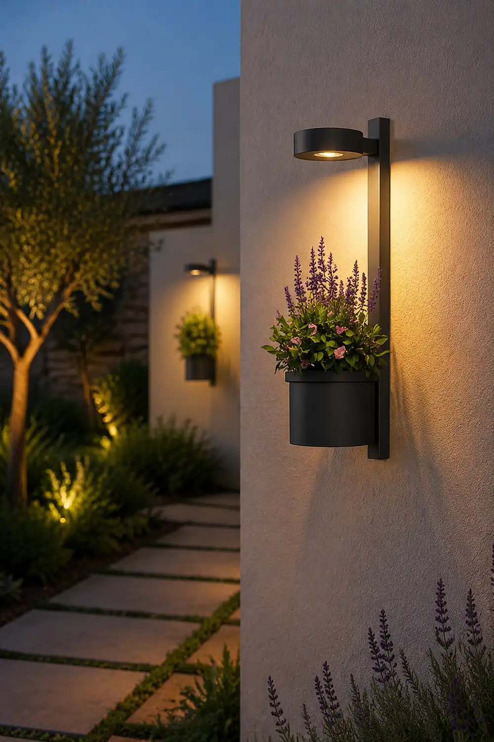 Waterproof Decor LED Solar Wall Lights with Flowerpot Outdoor Wall Lamp - Lumpaz