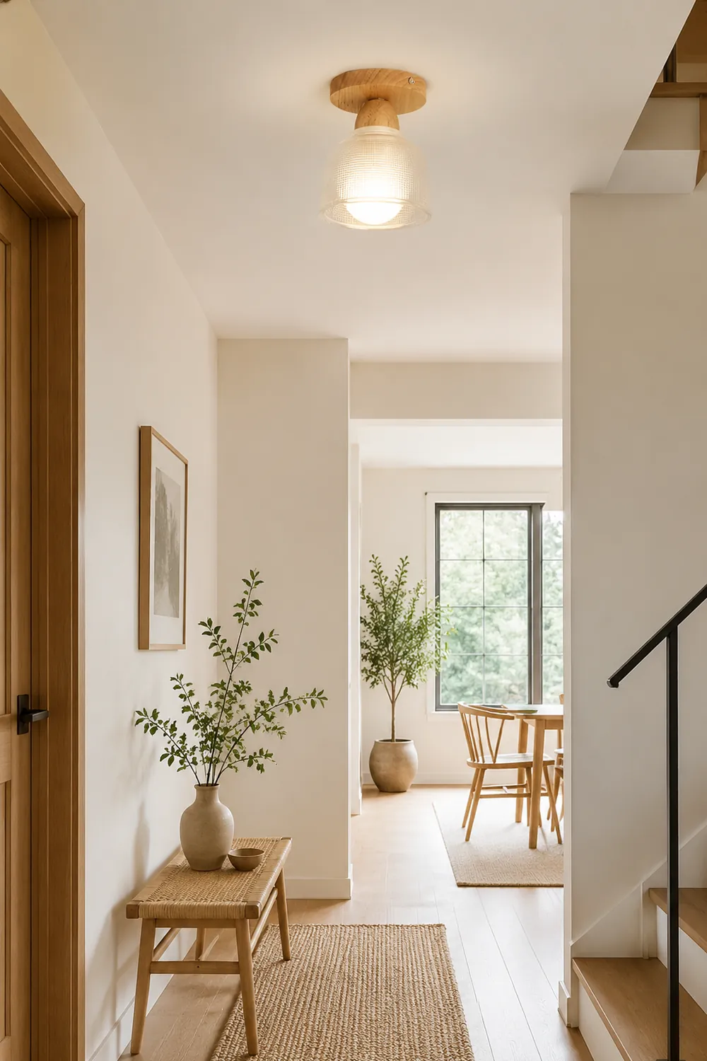 Sanna Nordic Minimalist Semi-Flush Mount Ceiling Light - Lumpaz