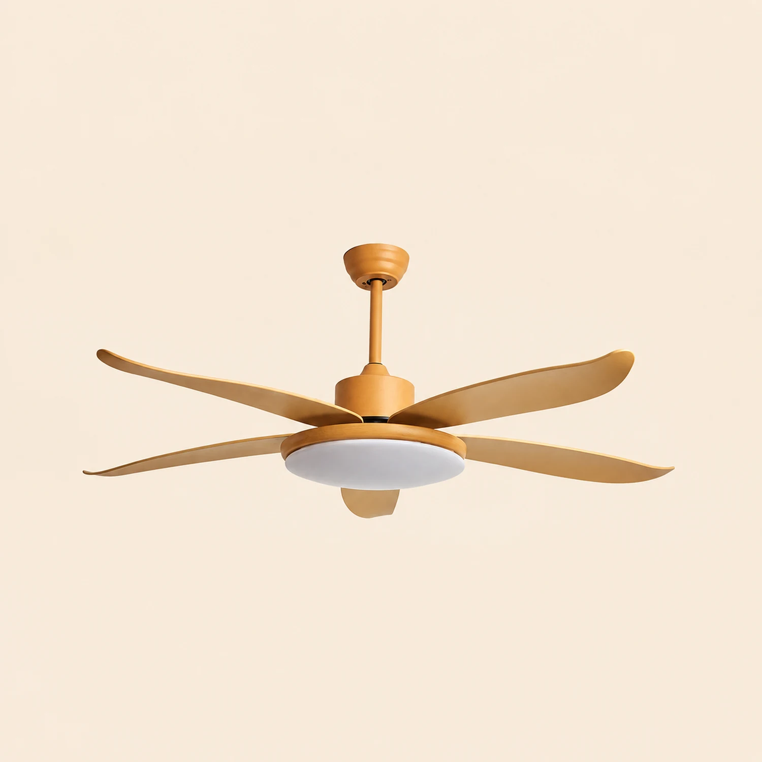 Haydn 5-Blade DC Ceiling Fan with Light, Wood Color, Summer, 40''/47'' - Lumpaz