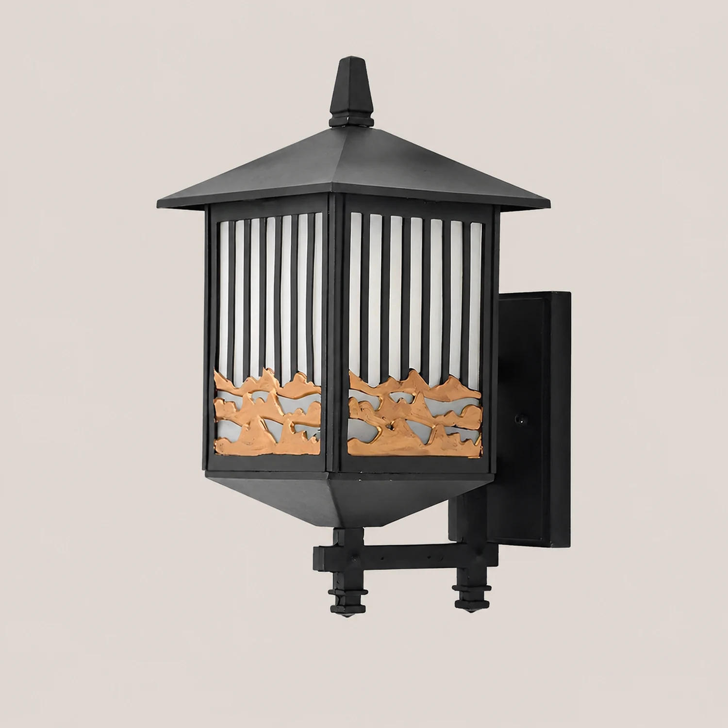 Retro Waterproof LED Black Modern Solar Wall Lights Outdoor Wall Sconce - Lumpaz