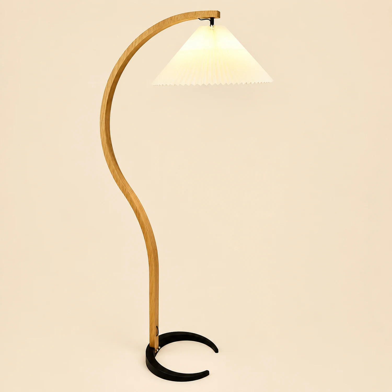 Ozawa Unique LED Beige Floor Lamp Wood/Metal Bedroom/Living Room - Lumpaz