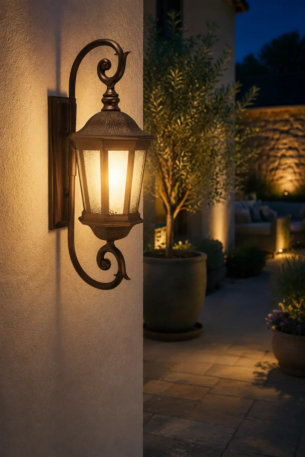 Waterproof Retro Aluminum Glass Shade European Style Outdoor Wall Lights - Lumpaz