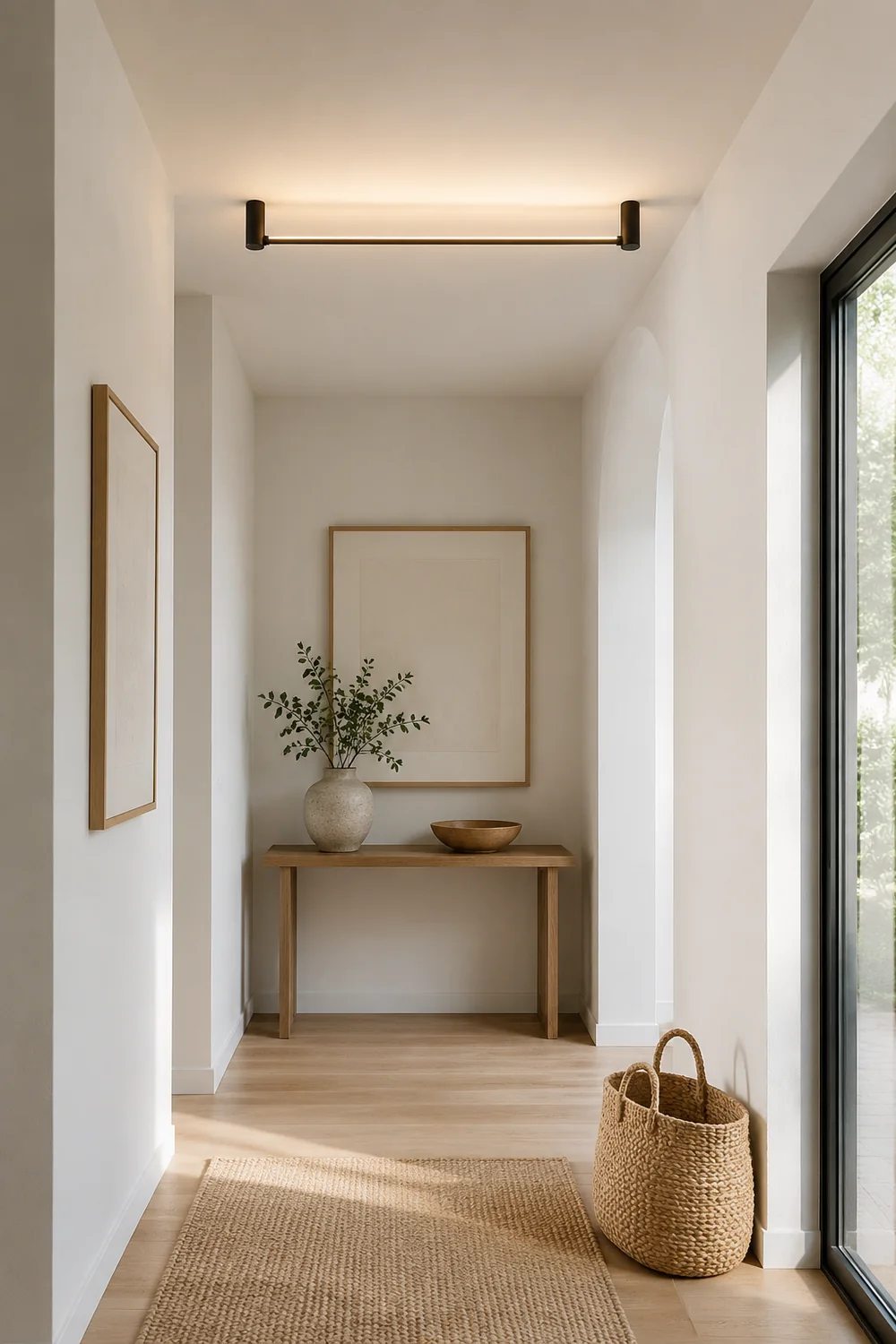 Edge Minimalist Flush Mount Ceiling LighMetal/Acrylic Hallway - Lumpaz