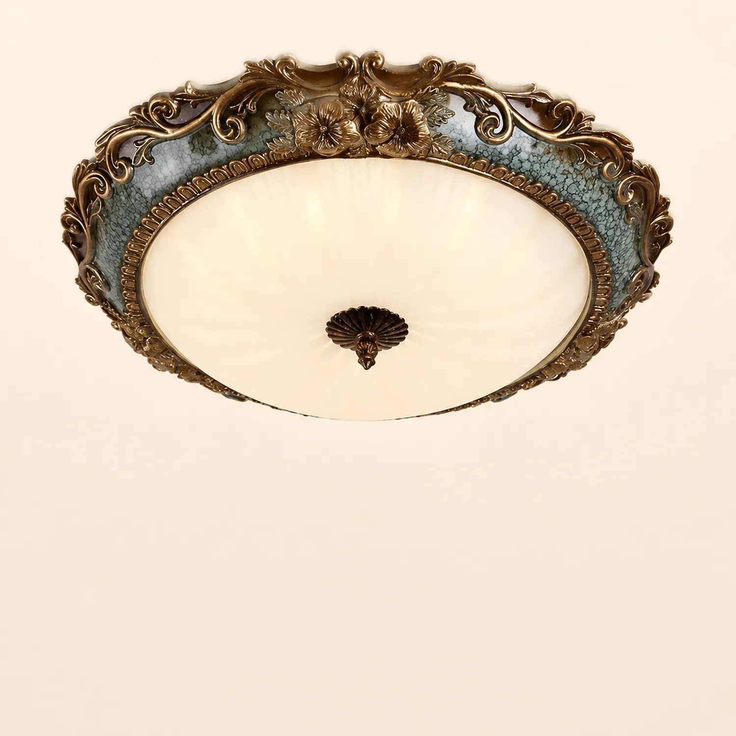 Eryn Flush Mount Ceiling Light, Brass/Resin - Lumpaz