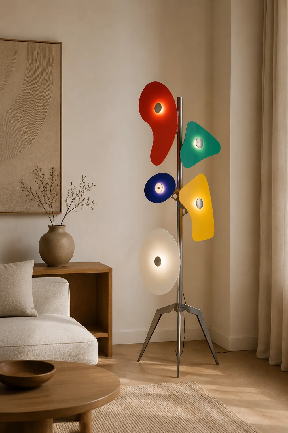 Morandi Floor Lamp Modern, ABS/Metal, Colorful, Living Room - Lumpaz