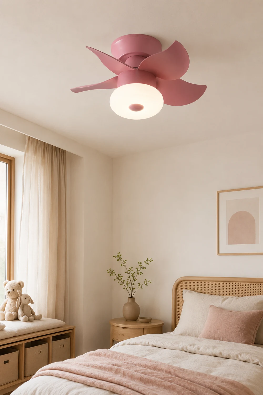 Morandi 5-Blade Ceiling Fan with Light, 3 Color, 24'' - Lumpaz