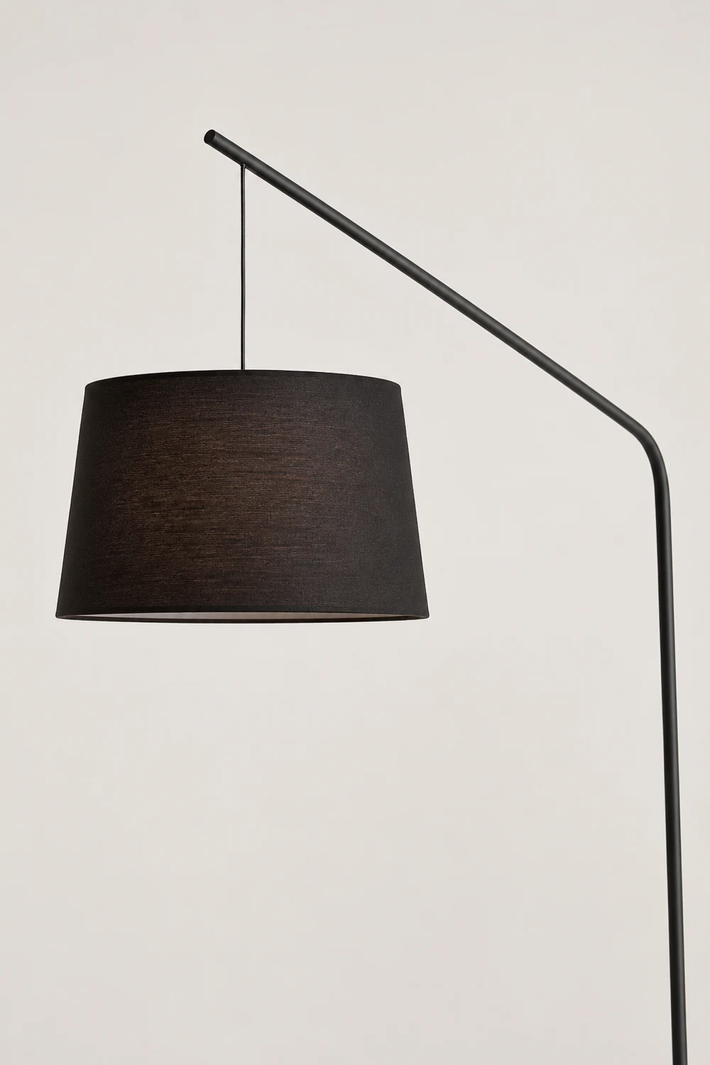Salgado Black Floor Lamp 3 Color Temperature Switchable, Artificial Fabric & Metal - Lumpaz