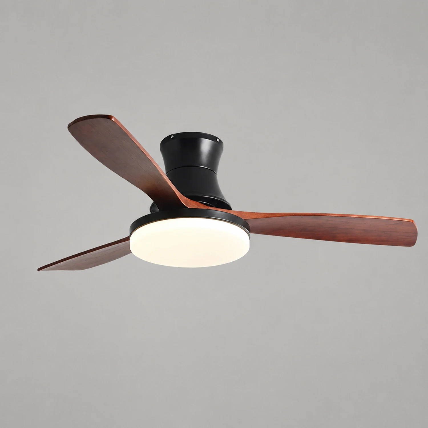 Haydn 3-Blade DC Ceiling Fan with Light, Black & Gray, Summer, 52'' - Lumpaz
