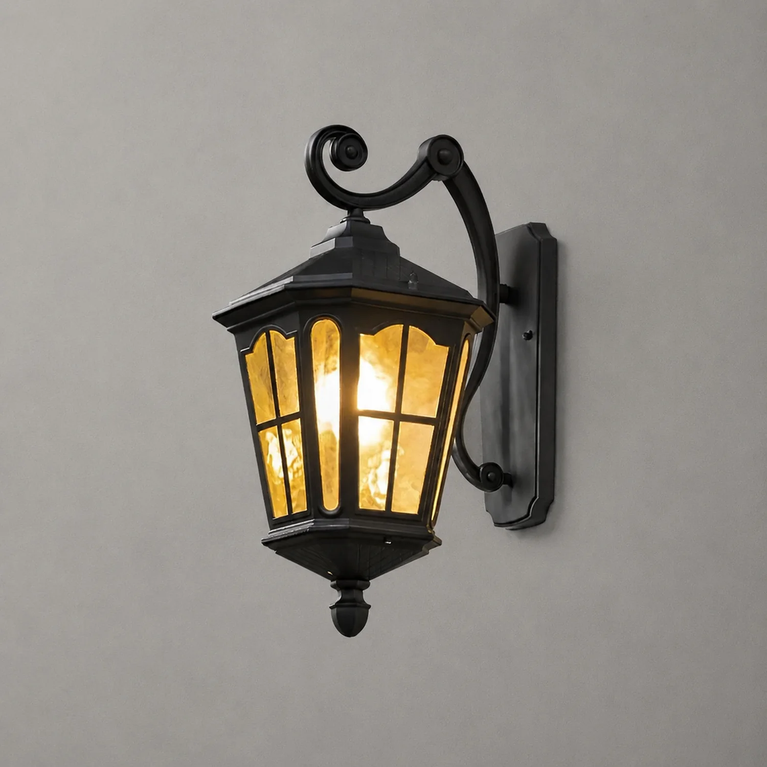 Retro Waterproof LED Aluminum Black Vintage Solar Outdoor Wall Light - Lumpaz