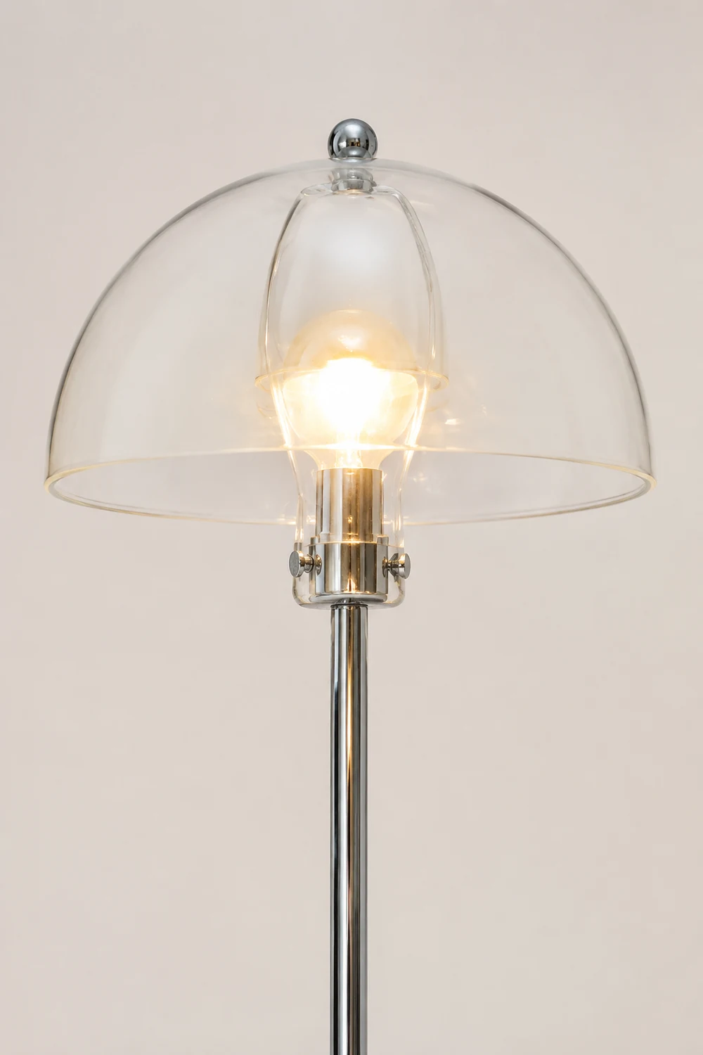 Levy Floor Lamp Round Tree Retro, Glass LED, Transparent, Living Room - Lumpaz
