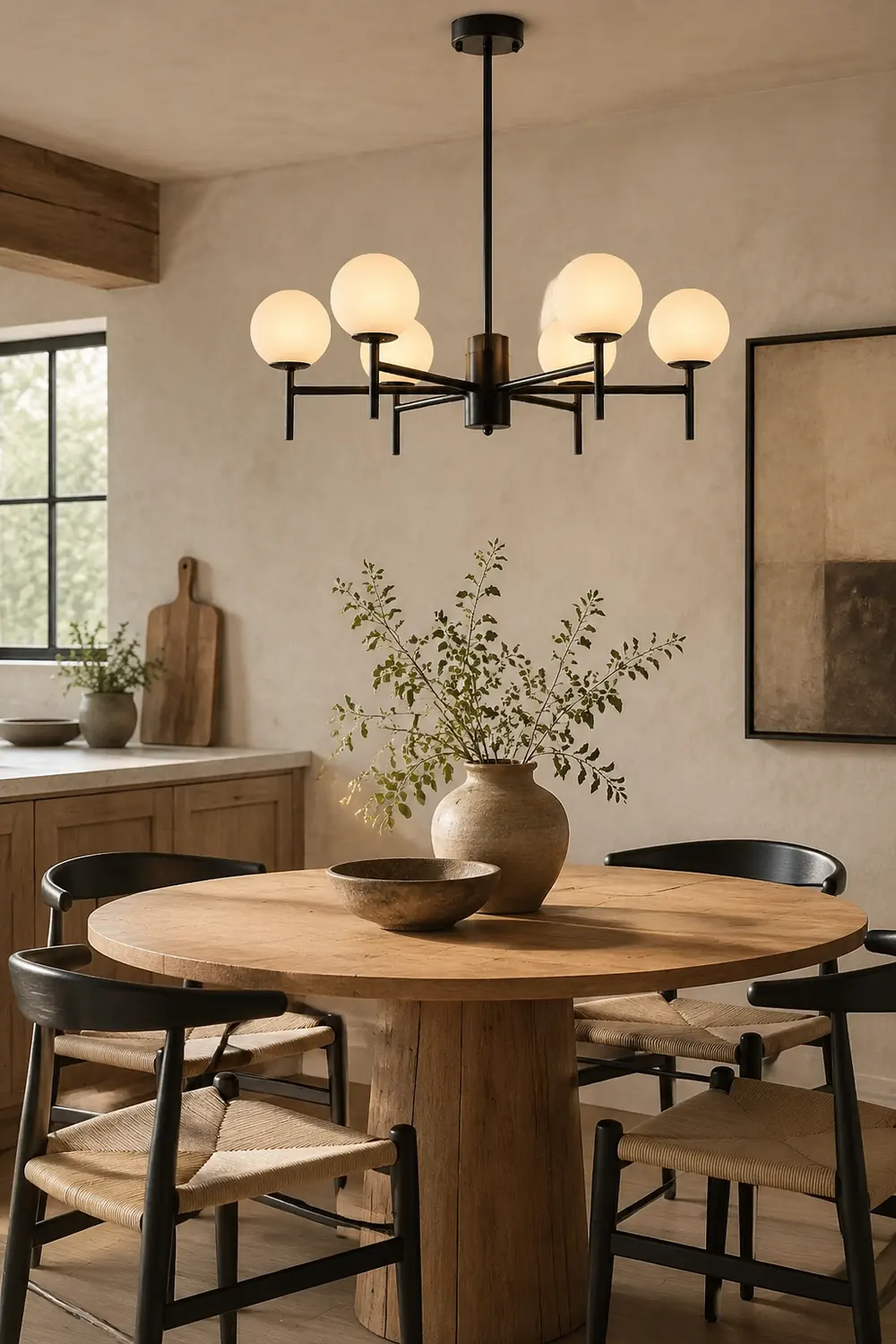 Valentina Modern Ball Glass/Metal Chandelier, Black/Gold - Lumpaz
