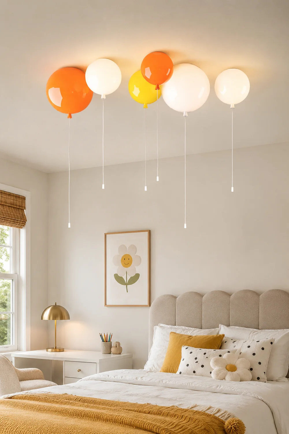 Fateh Glossiness Ceiling Light Balloon Flush Mount Ceiling Light, Bedroom - Lumpaz
