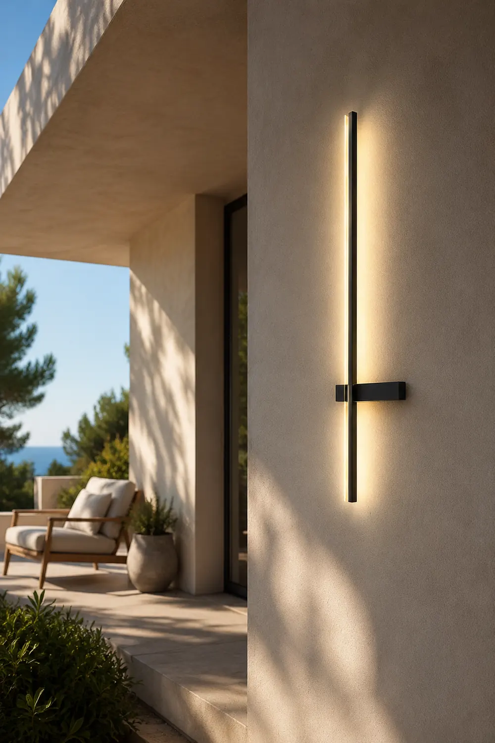 Line Strips Waterproof Led Black Modern Outdoor Wall Lights - Lumpaz