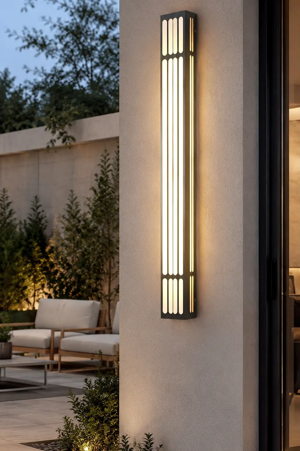 31.5 In. Long Strip Rectangular Waterproof Black Outdoor Wall Lamp - Lumpaz