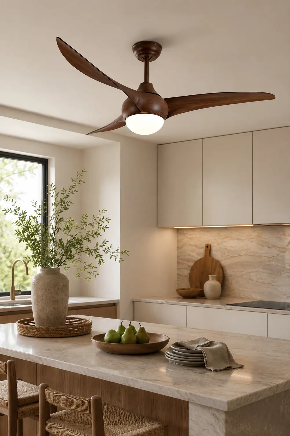 Garner 3-Blade Black & Brown Ceiling Fan with Light, DIA 52'' - Lumpaz