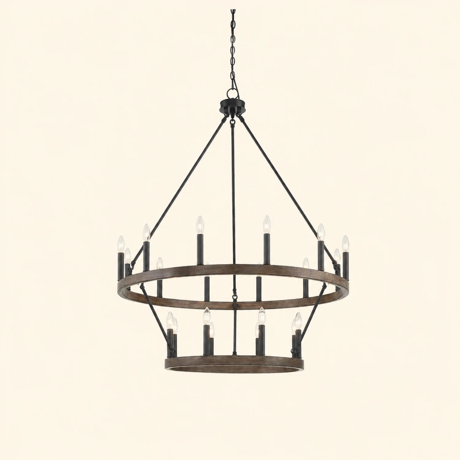 Silva Modern Industrial LED Chandelier Black Metal  Living Room - Lumpaz