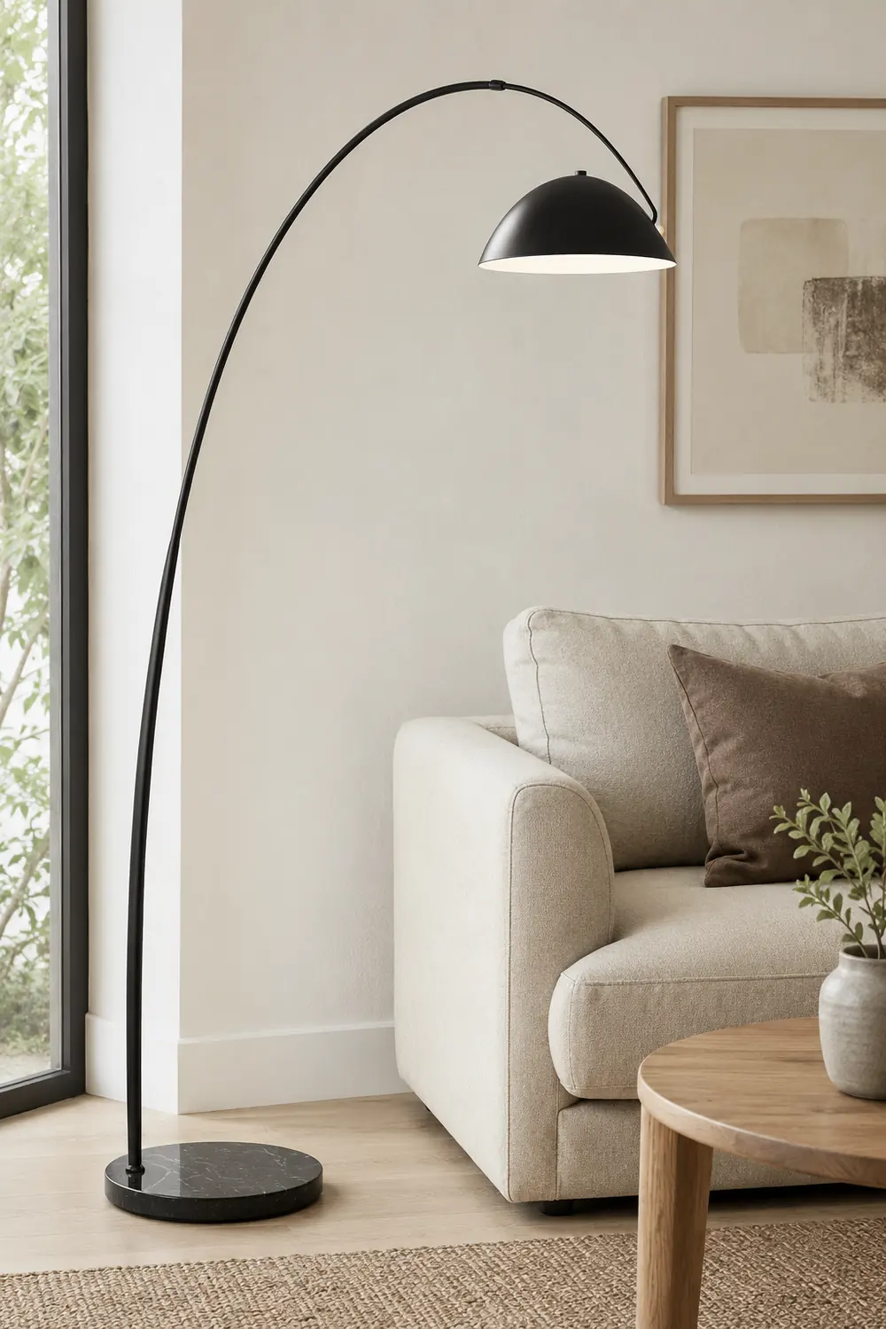 Avi Modrn Fishing Rod Metal Floor Lamp, Black - Lumpaz