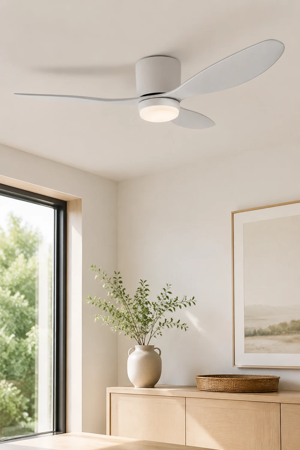 Walters 3-Blade Ceiling Fan with Light, 2 Color, DIA 45.2'' - Lumpaz