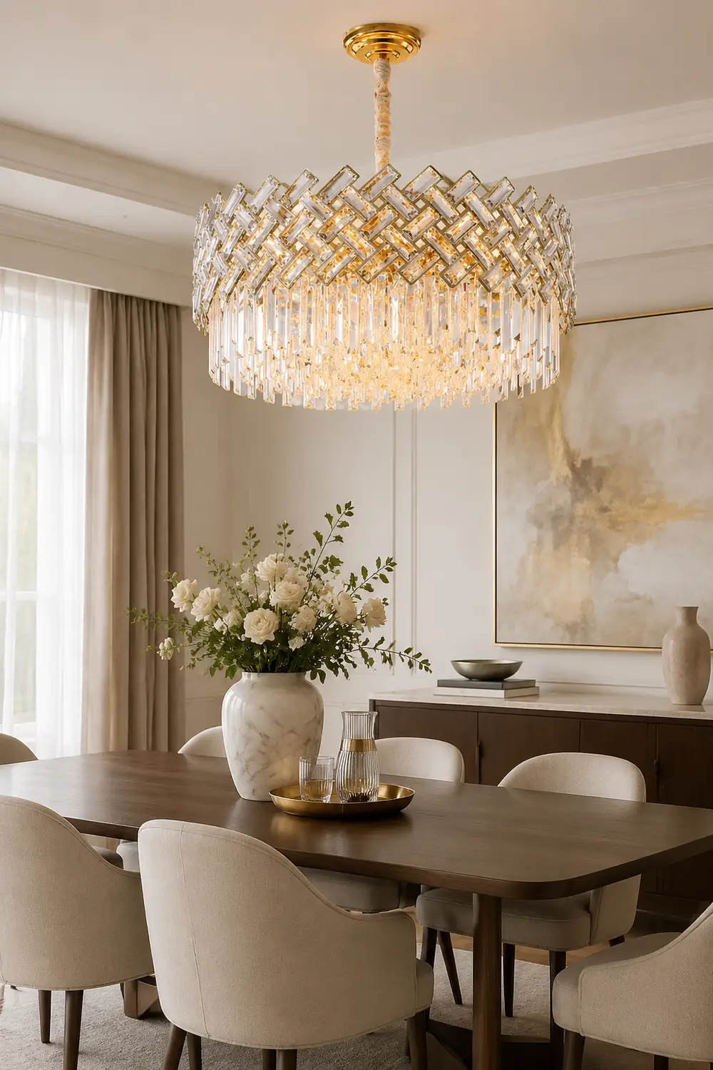 Marilyn Luxury Gold Chandelier, Crystal & Metal - Lumpaz