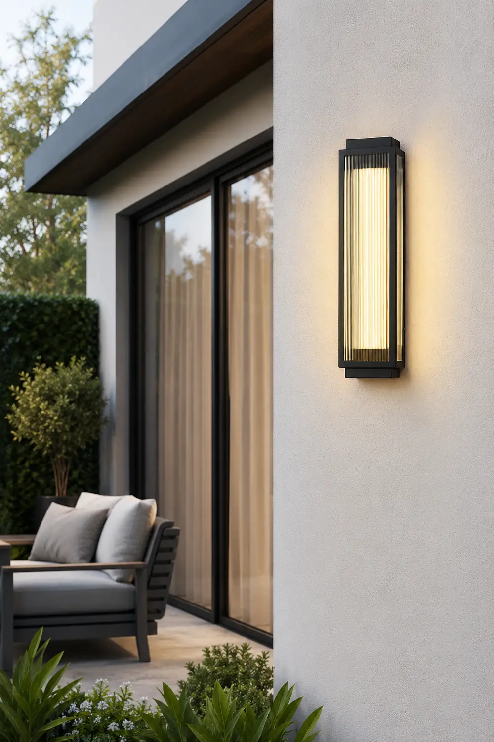 Rectangular Waterproof LED Black Modern Outdoor Wall Light - Lumpaz