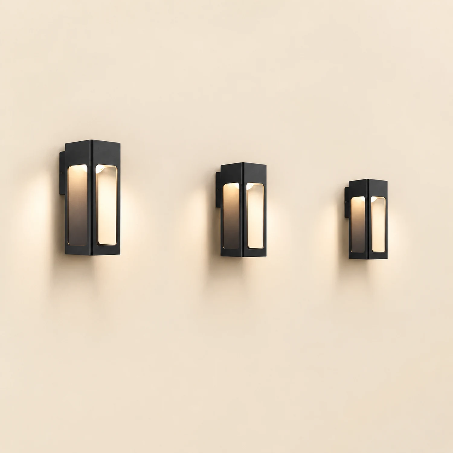 Rectangular IP65 LED Black Modern Outdoor Wall Sconce复制 - Lumpaz