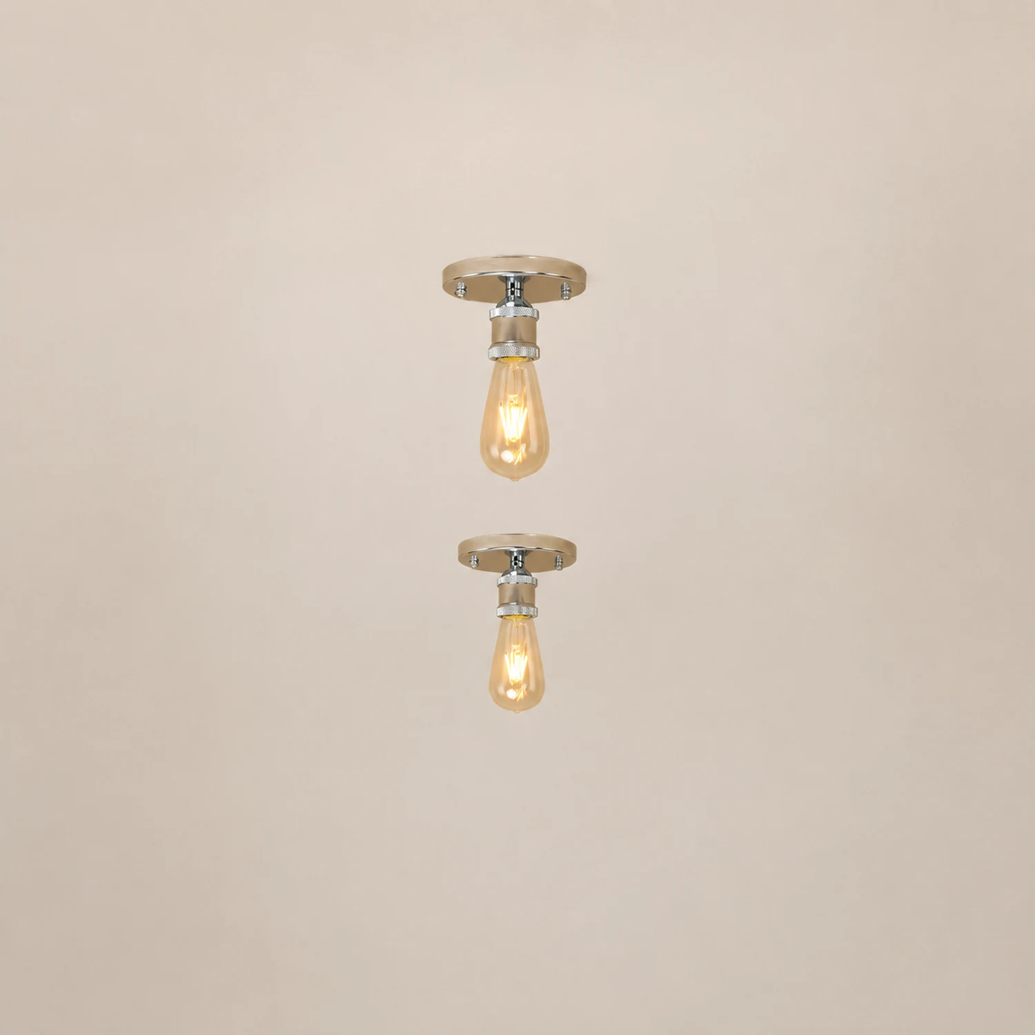 Alessio Retro Vintage Bulb Semi-Flush Mount Ceiling Light - Lumpaz