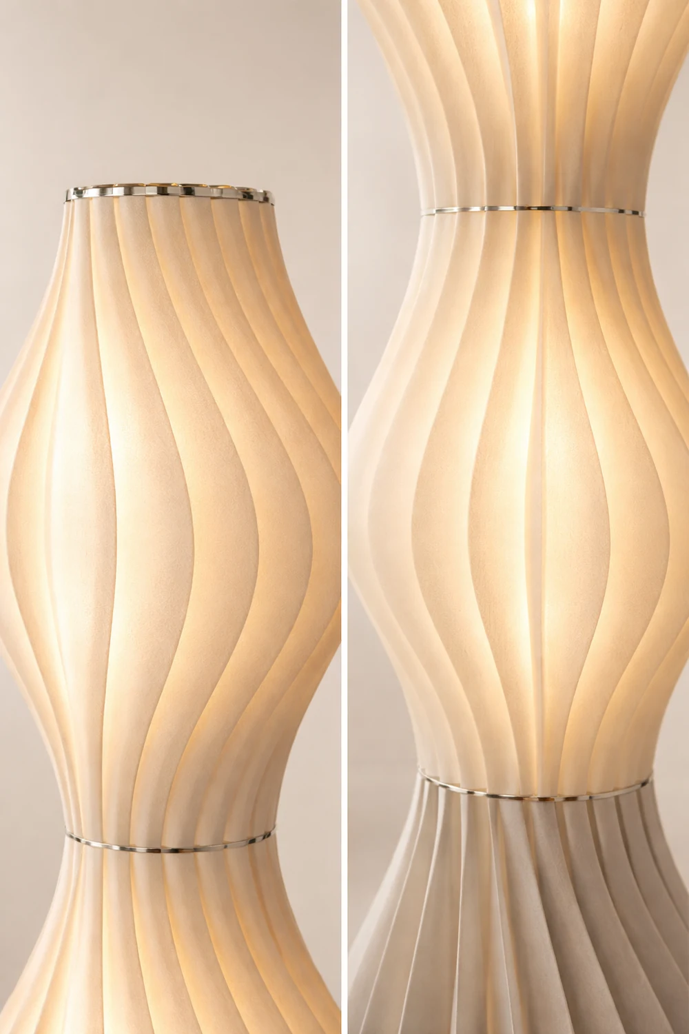 Salgado Artistic Pleated Acrylic Floor Lamp White - Lumpaz