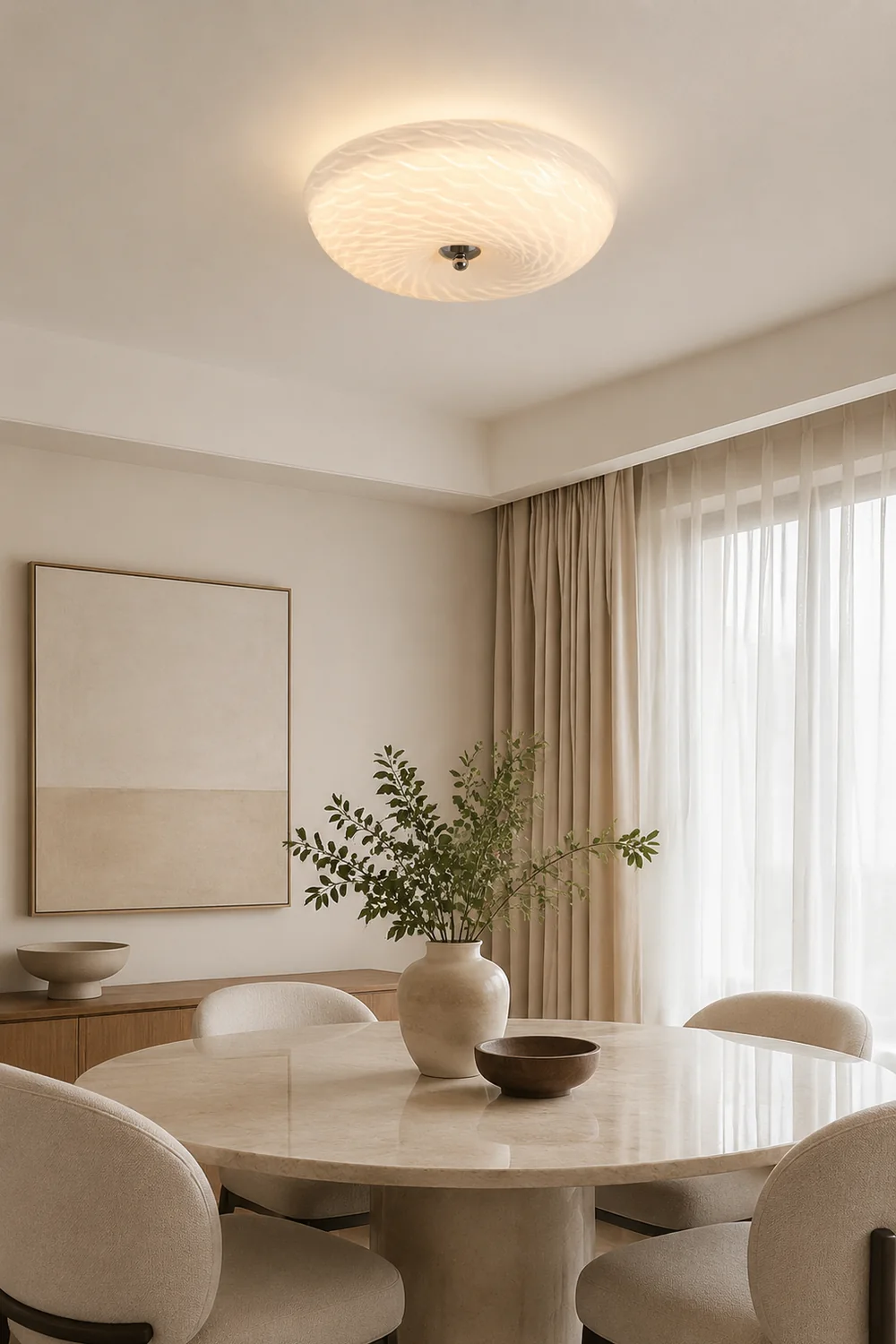 Hailie Design Circle LED Ceiling Light Metal/Glass White Bedroom/Living Room - Lumpaz