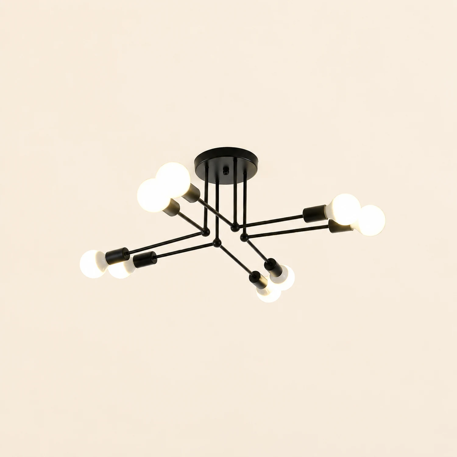 Valentina Flush Mount Ceiling Lights Linear Industrial, Metal/Glass, Bedroom - Lumpaz