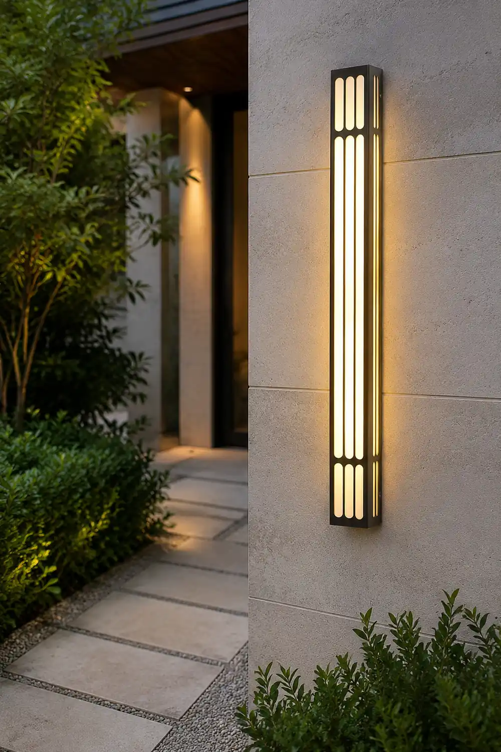31.5 In. Long Strip Rectangular Waterproof Black Outdoor Wall Lamp - Lumpaz